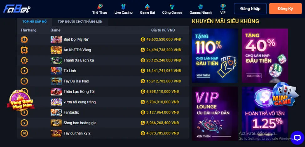 Kho game đa dạng trên ứng dụng win555 bao gồm cá cược thể thao, casino và slot